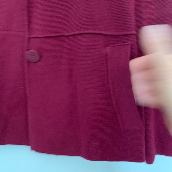 Talbots dark maroon cardigan, long sleeve, front buttons, beautiful, SP - Picture 4 of 9